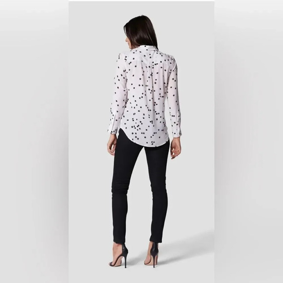 Equipment Star Print Long Sleeve Silk Blouse medium - Picture 13 of 13